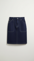 Tailored Indigo Workwear Skirt